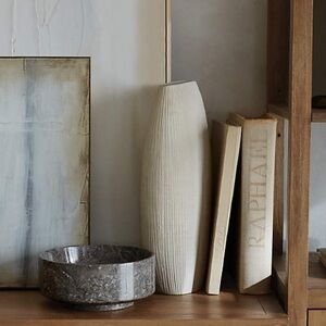 Crate and Barrel Flint Grey Marble Bowl 9.5